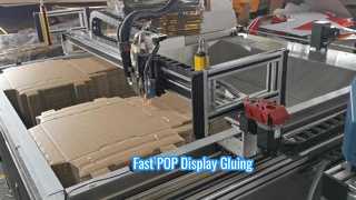 XY glueer glue plotter glueing machine untuk tampilan POS/POP bergelombang (FSDU, CDU, tempat pembuangan sampah)