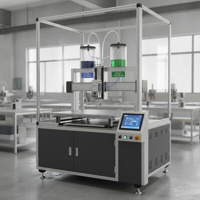 Automatic XY Gluing Plotter dengan ketinggian tumpukan 840mm dan lebur panas dan lem dingin dalam satu operasi dengan penyesuaian ketinggian otomatis